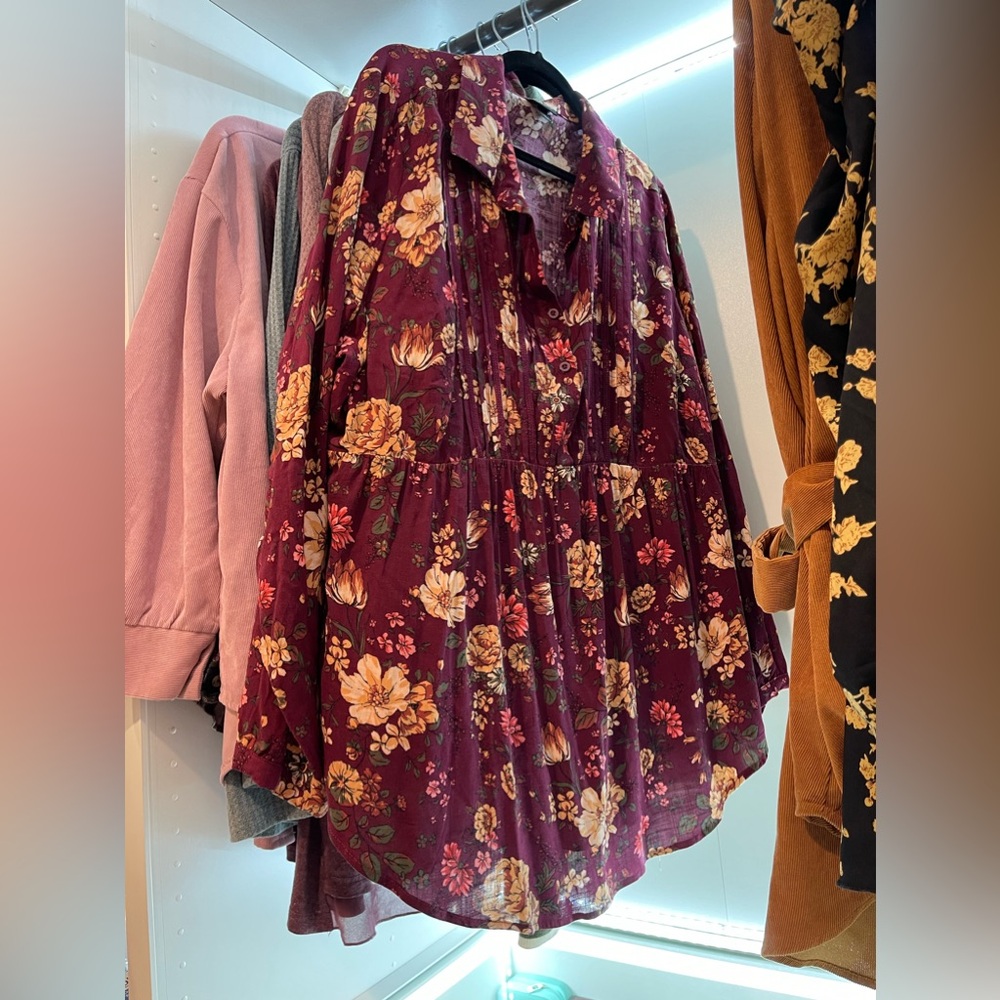 Torrid size 2 long sleeve button down baby doll